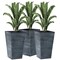 Set of 3 Tall Faux Rattan Flower Pots Stackable Indoor Outdoor Planters with Drainage Hole